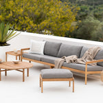 Jack Outdoor Fabric 4 Seater Sofa (Teak, Mocha)