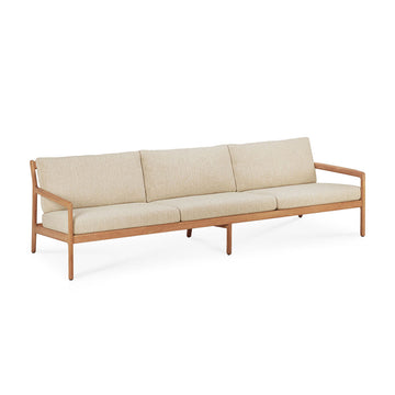 Jack Outdoor Fabric 4 Seater Sofa (Teak, Natural)