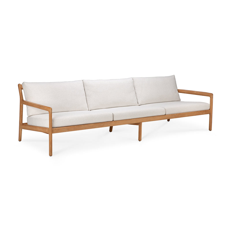 Jack Outdoor Fabric 4 Seater Sofa (Teak, Off White)