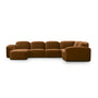 Muse 5 Piece LAF Chaise Modular Sofa - Malibu Cognac