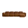 Muse 4 Seat RAF Chaise Sofa - Malibu Cognac