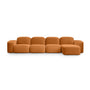 Muse 4 Seat RAF Chaise Sofa - Malibu Caramel