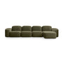 Muse 4 Seat RAF Chaise Sofa - Malibu Matcha