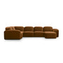 Muse 5 Piece RAF Chaise Modular Sofa - Malibu Cognac