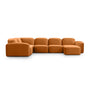 Muse 5 Piece RAF Chaise Modular Sofa - Malibu Caramel