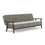 Planet Grey Green Fabric / Dark Walnut