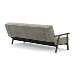 Planet Grey Green Fabric / Dark Walnut