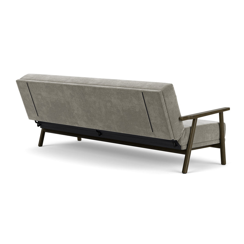 Planet Grey Green Fabric / Dark Walnut