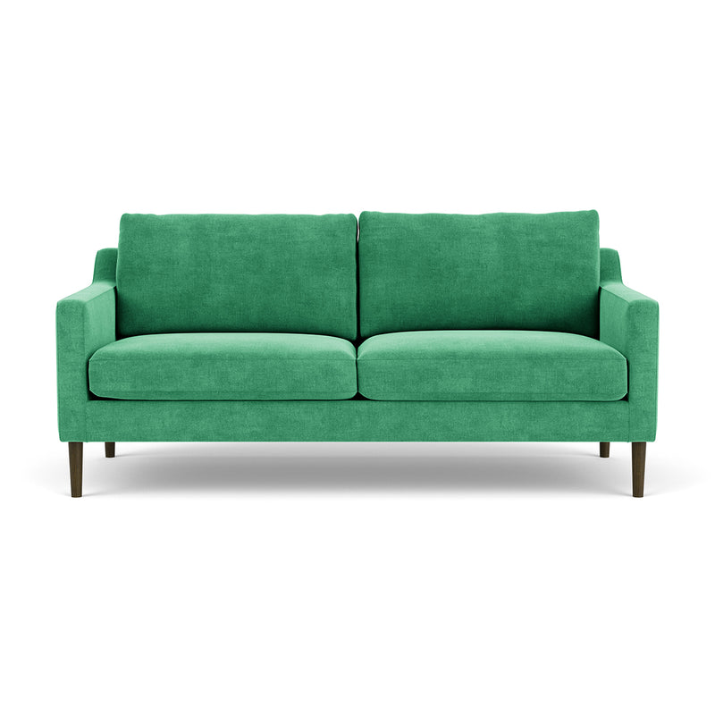 Moss Grass Green Fabric / Dark Walnut