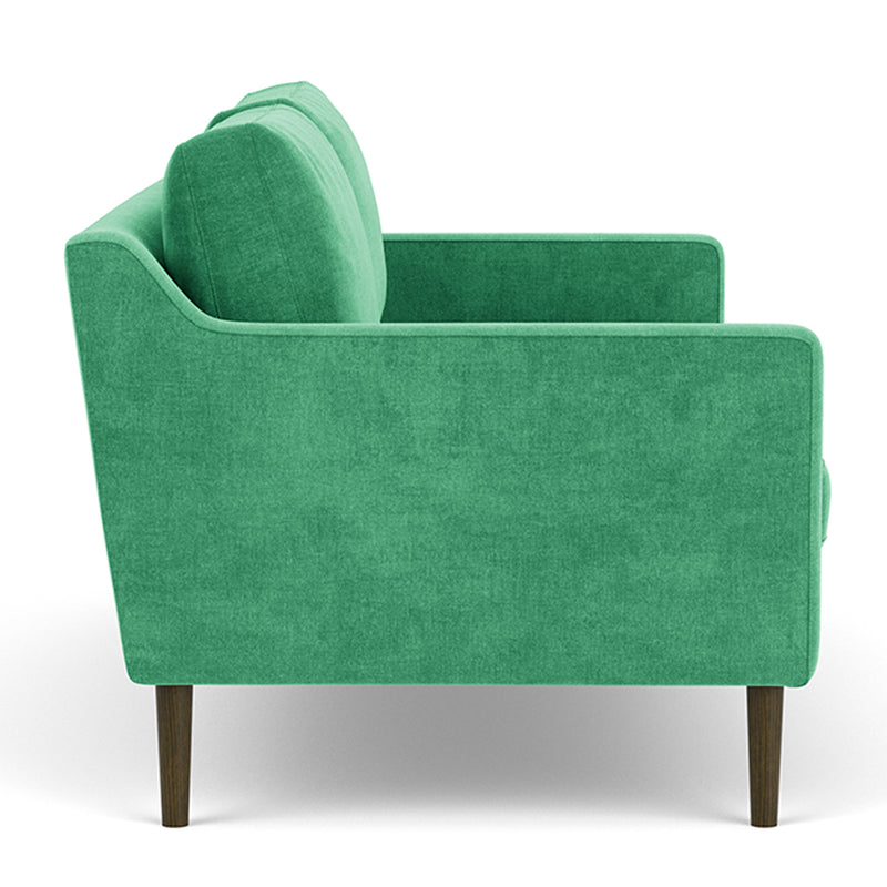 Moss Grass Green Fabric / Dark Walnut