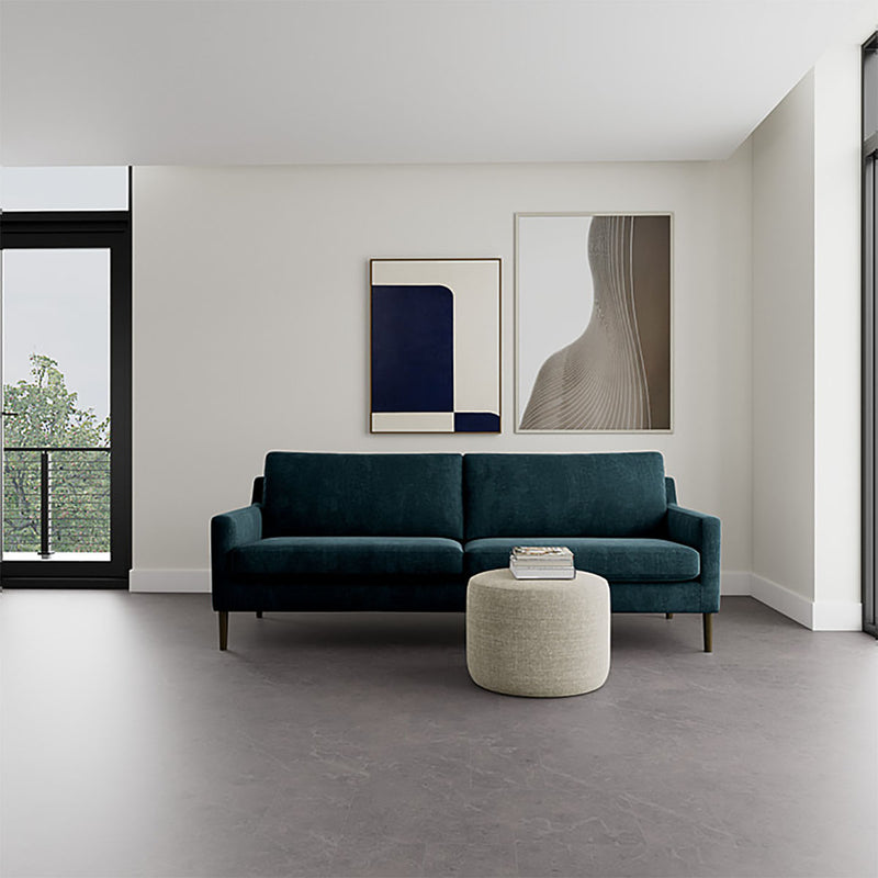 Danny Dust Blue Textured Weave / Dark Walnut