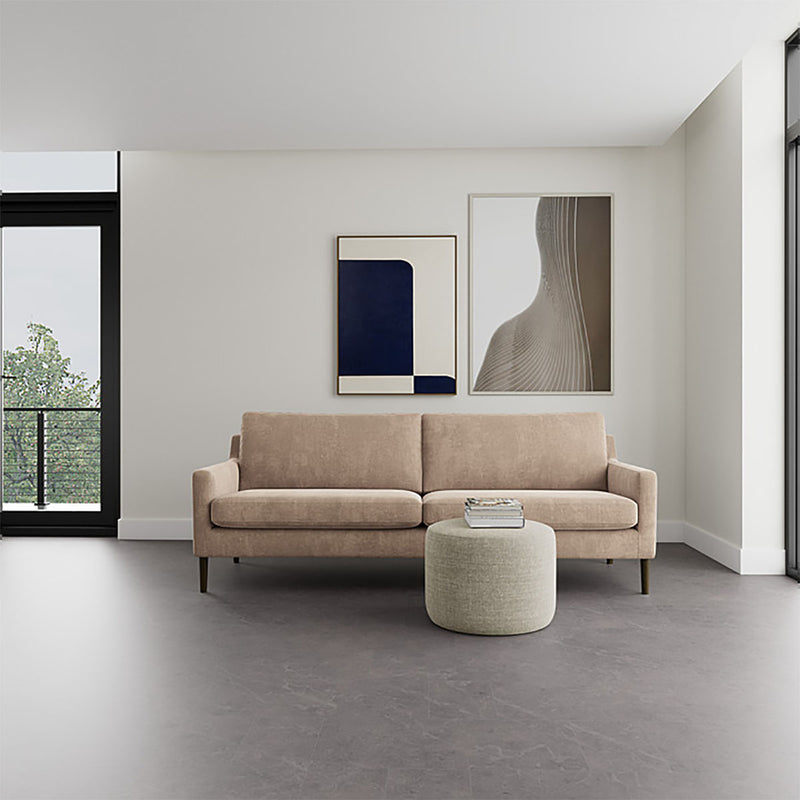 Danny Cream Textured Weave / Dark Walnut