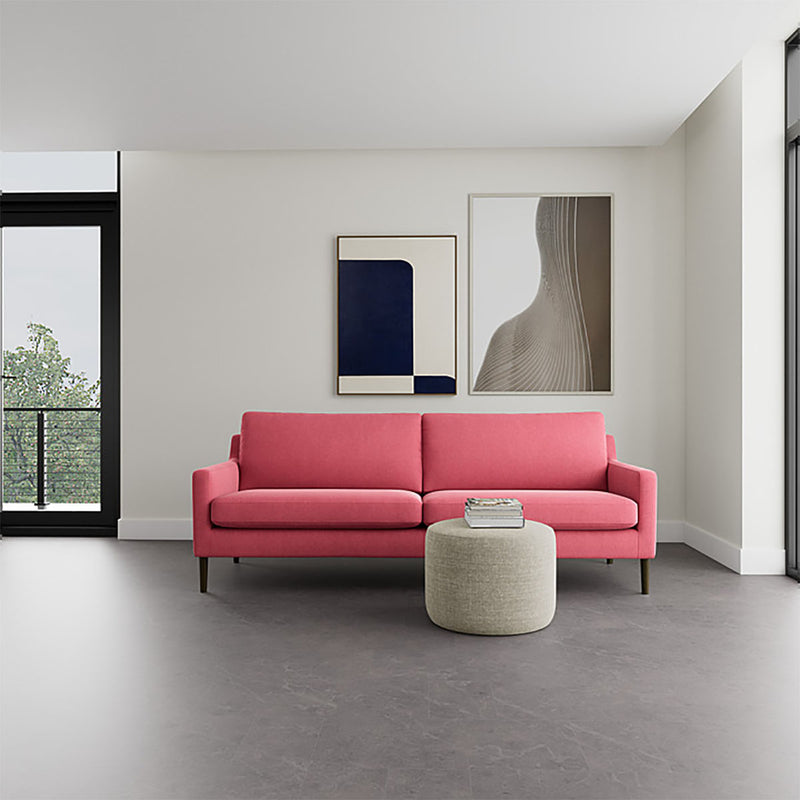 Firenze Bubblegum Fabric / Dark Walnut