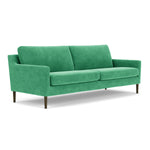 Moss Grass Green Fabric / Dark Walnut