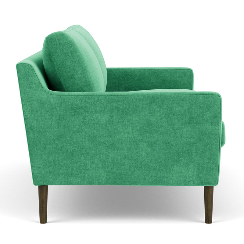 Moss Grass Green Fabric / Dark Walnut