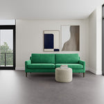 Moss Grass Green Fabric / Dark Walnut