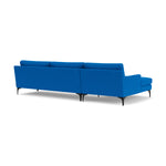 Astha Fabric Left Chaise Sofa (Black Metal, Cobalt Blue)