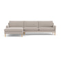Astha Left Chaise Sofa - Agnes Brown Textured Weave / Oak