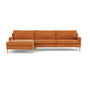 Astha Left Chaise Sofa - Danny Amber Textured Weave / Oak