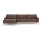 Astha Left Chaise Sofa - Aulla Cacao Textured Weave / Oak