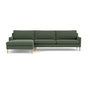 Astha Left Chaise Sofa - Cura Dark Green Weave / Oak