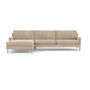 Astha Left Chaise Sofa - Danny Cream Textured Weave / Oak