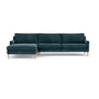 Astha Left Chaise Sofa - Danny Dust Blue Textured Weave / Oak