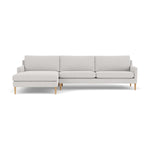 Astha Fabric Left Chaise Sofa (Oak, Cool Grey Weave)