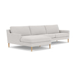 Astha Fabric Left Chaise Sofa (Oak, Cool Grey Weave)