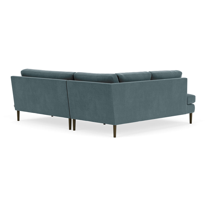 Forest Dust Blue Fabric / Dark Walnut