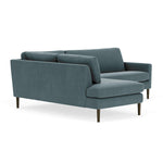 Forest Dust Blue Fabric / Dark Walnut