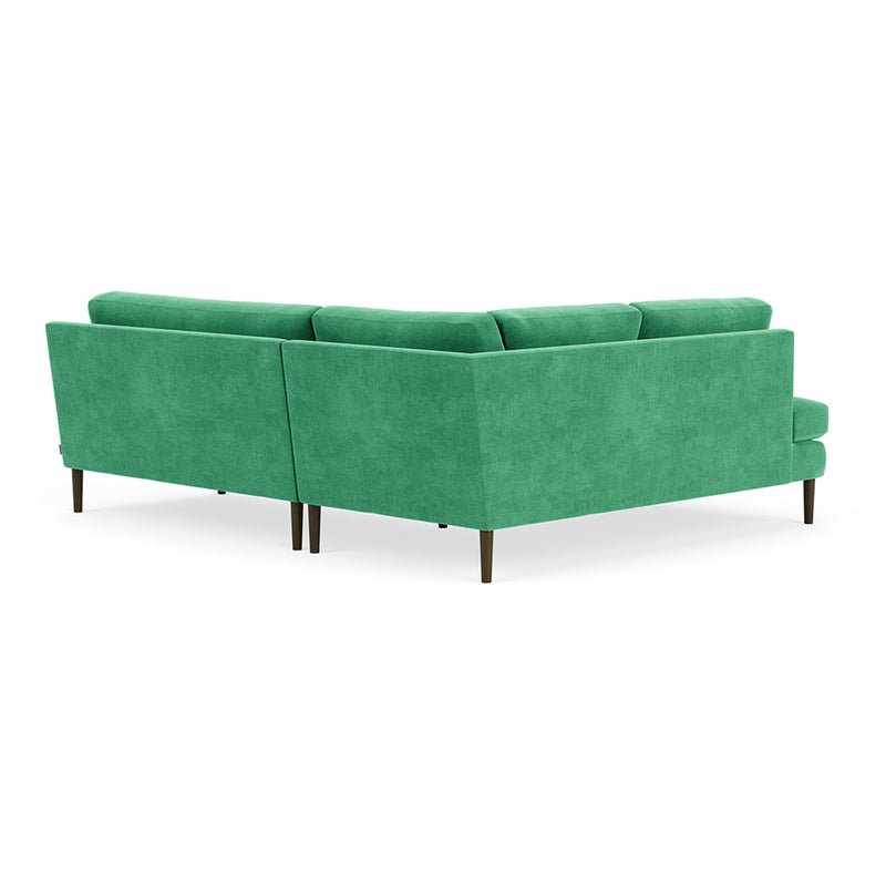 Moss Grass Green Fabric / Dark Walnut