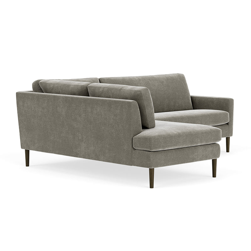 Planet Grey Green Fabric / Dark Walnut