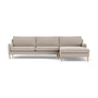 Astha Right Chaise Sofa - Agnes Brown Textured Weave / Oak