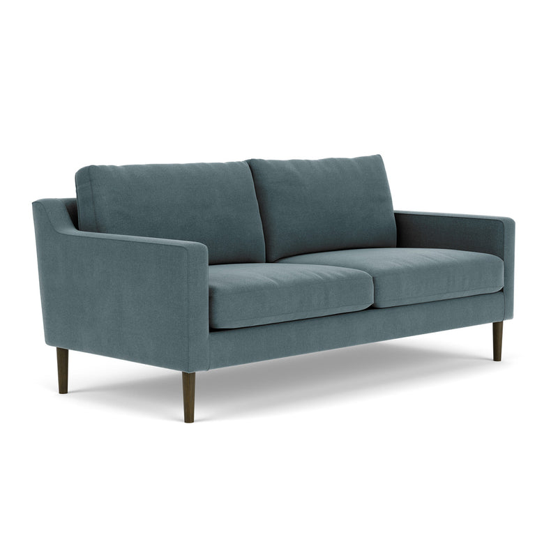 Forest Dust Blue Fabric / Dark Walnut