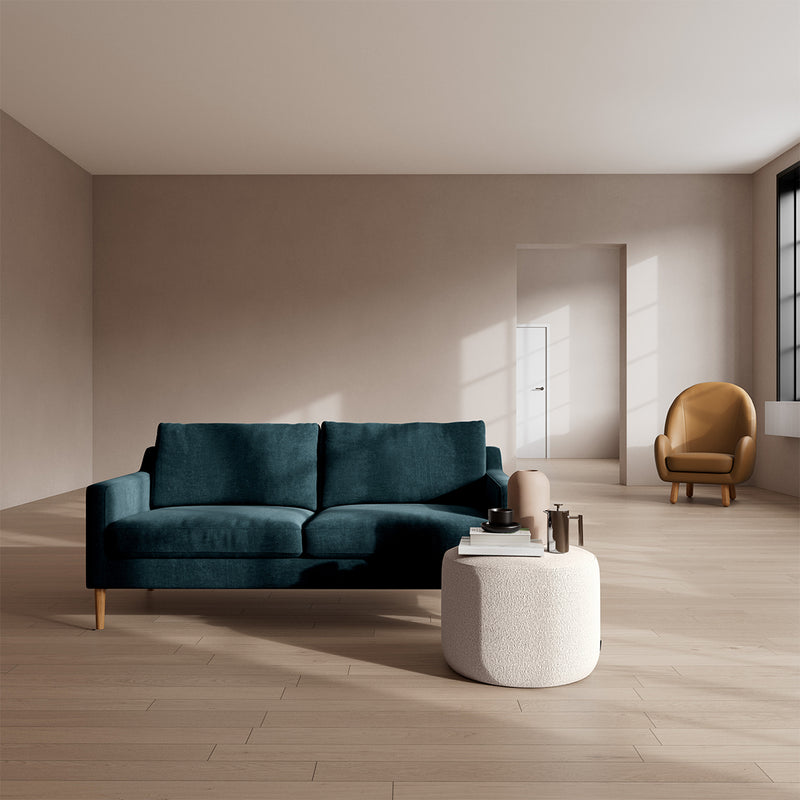 Danny Dust Blue Textured Weave / Oak