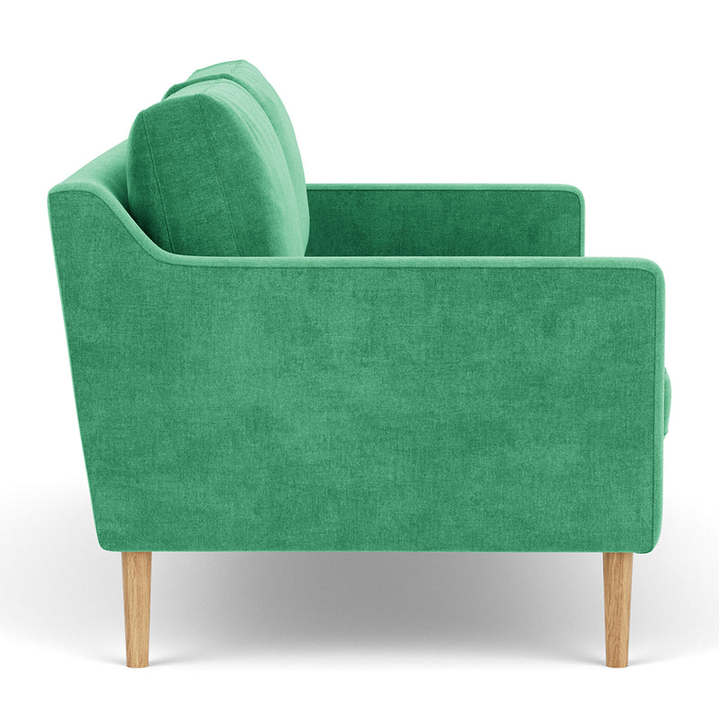 Moss Grass Green Fabric / Oak