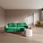 Moss Grass Green Fabric / Oak