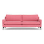 Astha 3 Seater Sofa - Firenze Bubblegum Fabric / Black Matt PC Steel