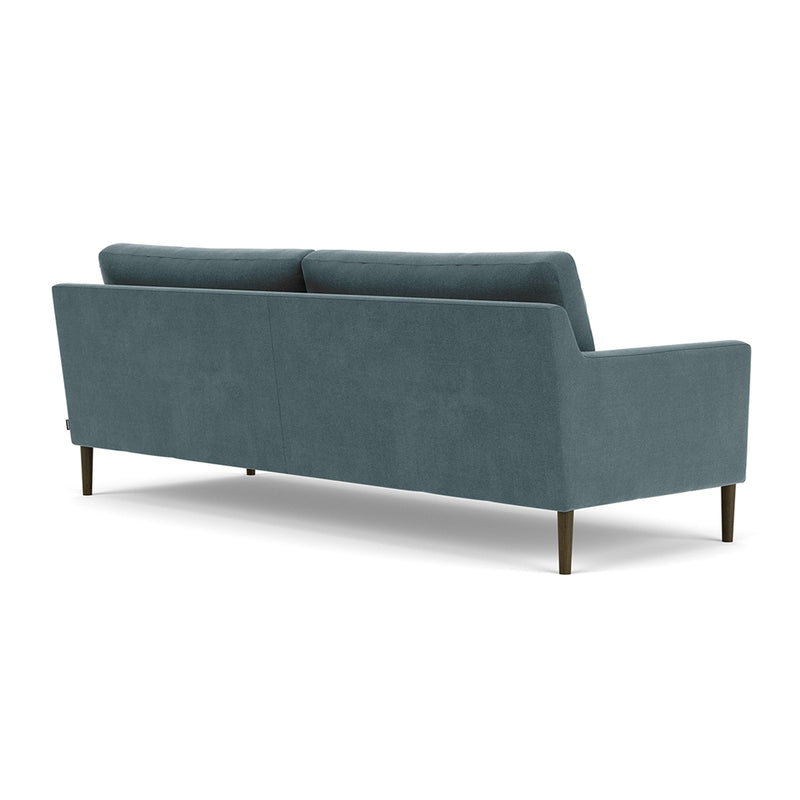 Forest Dust Blue Fabric / Dark Walnut