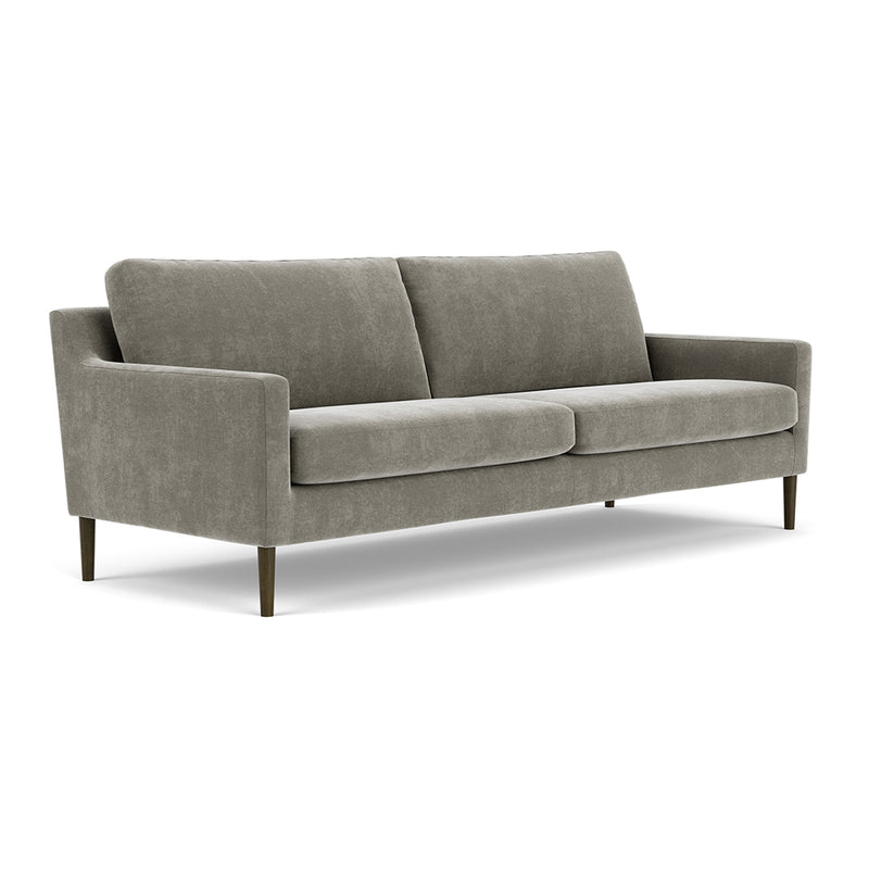 Planet Grey Green Fabric / Dark Walnut