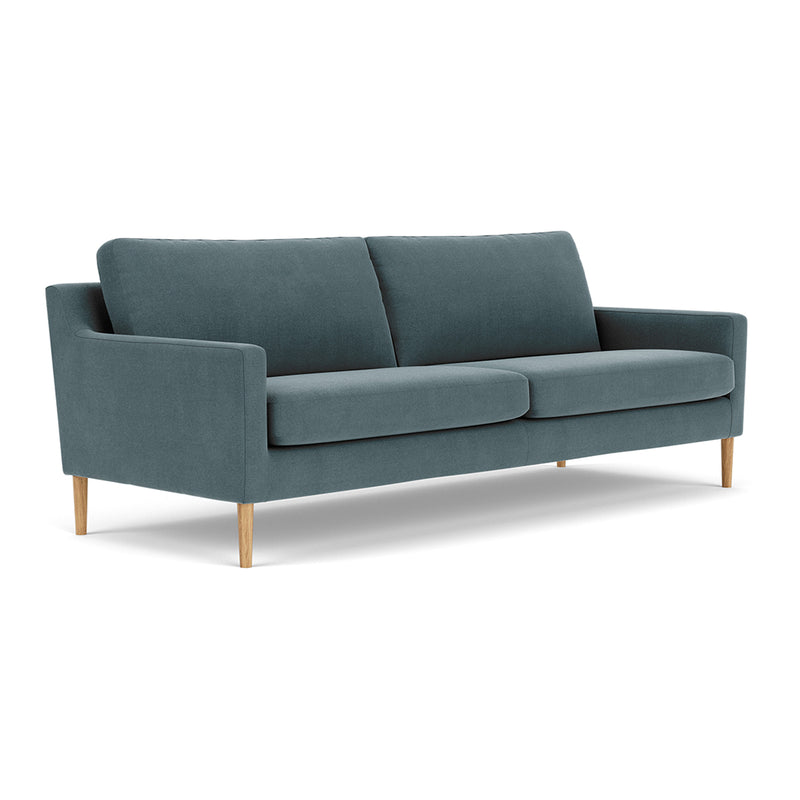 Forest Dust Blue Fabric / Oak