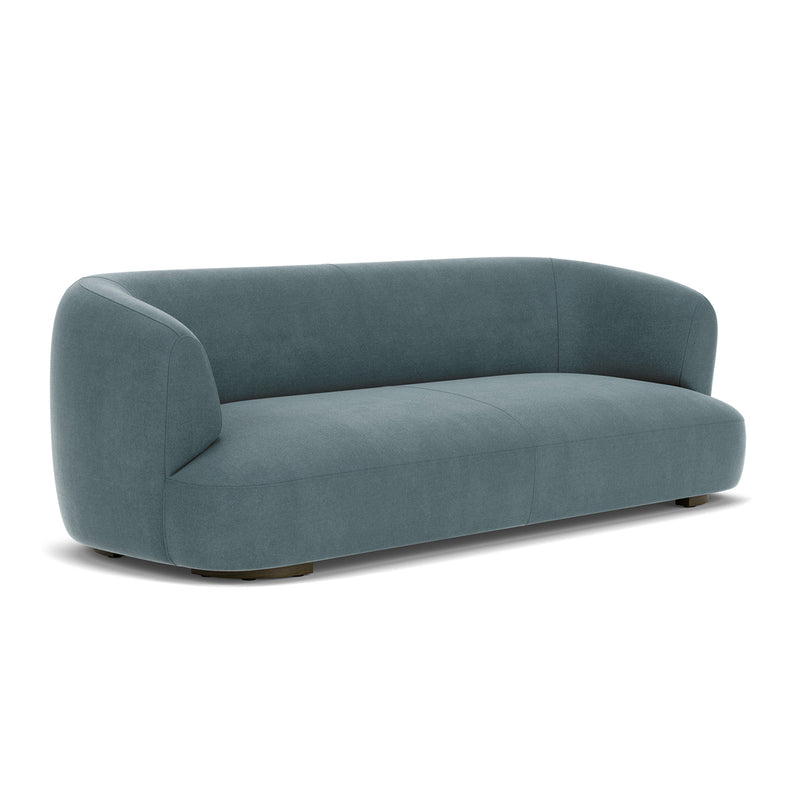 Forest Dust Blue Fabric / Dark Walnut