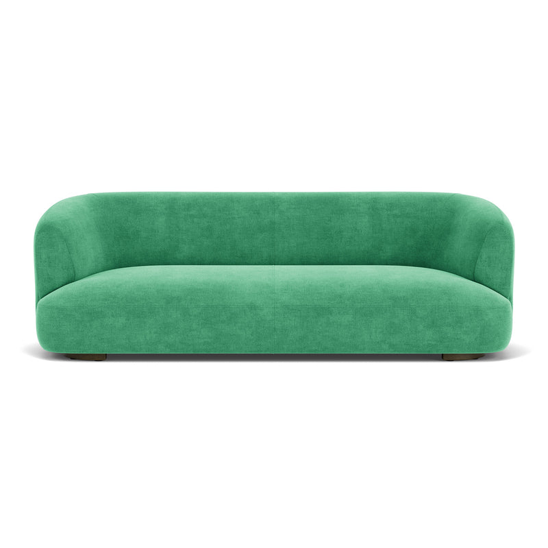 Moss Grass Green Fabric / Dark Walnut