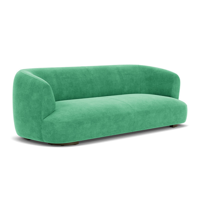 Moss Grass Green Fabric / Dark Walnut