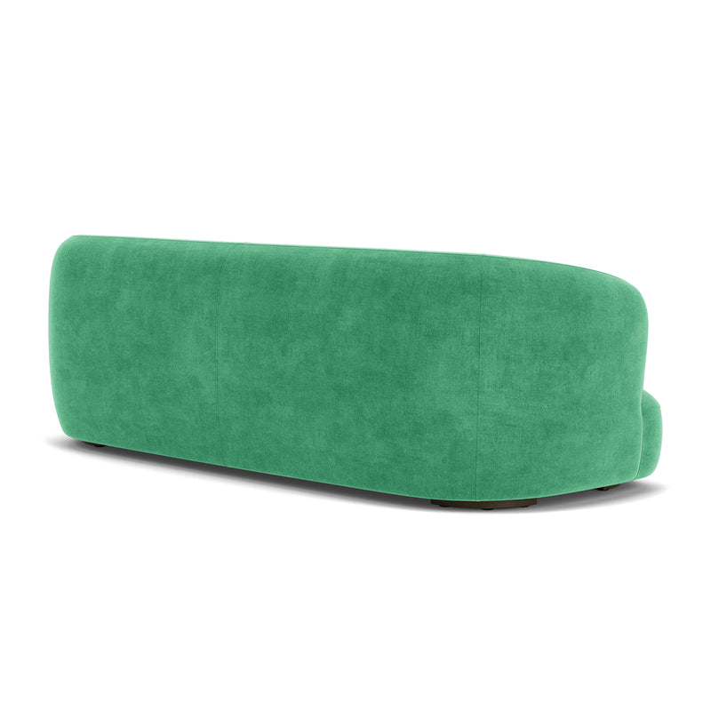 Moss Grass Green Fabric / Dark Walnut