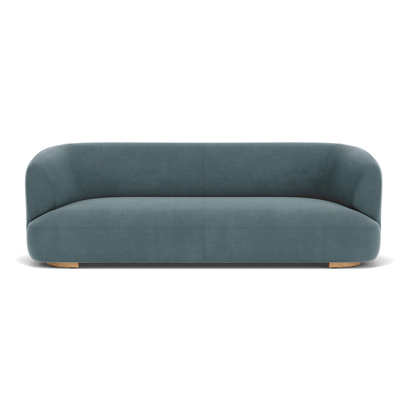 Forest Dust Blue Fabric / Oak