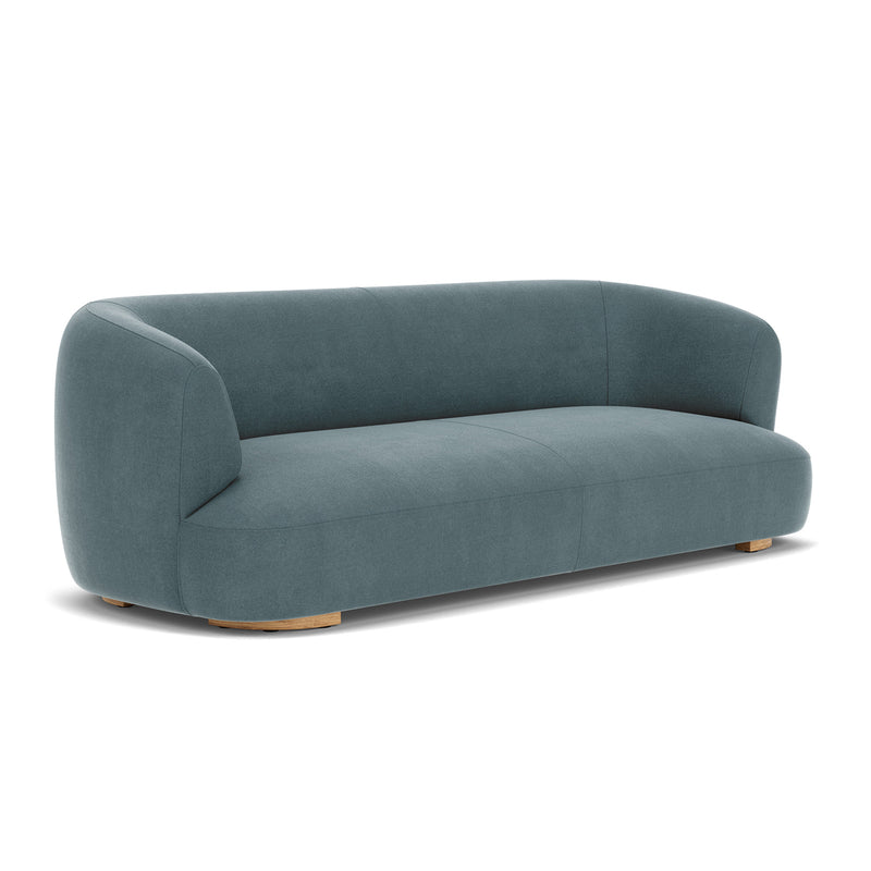 Forest Dust Blue Fabric / Oak