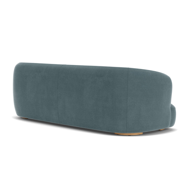 Forest Dust Blue Fabric / Oak