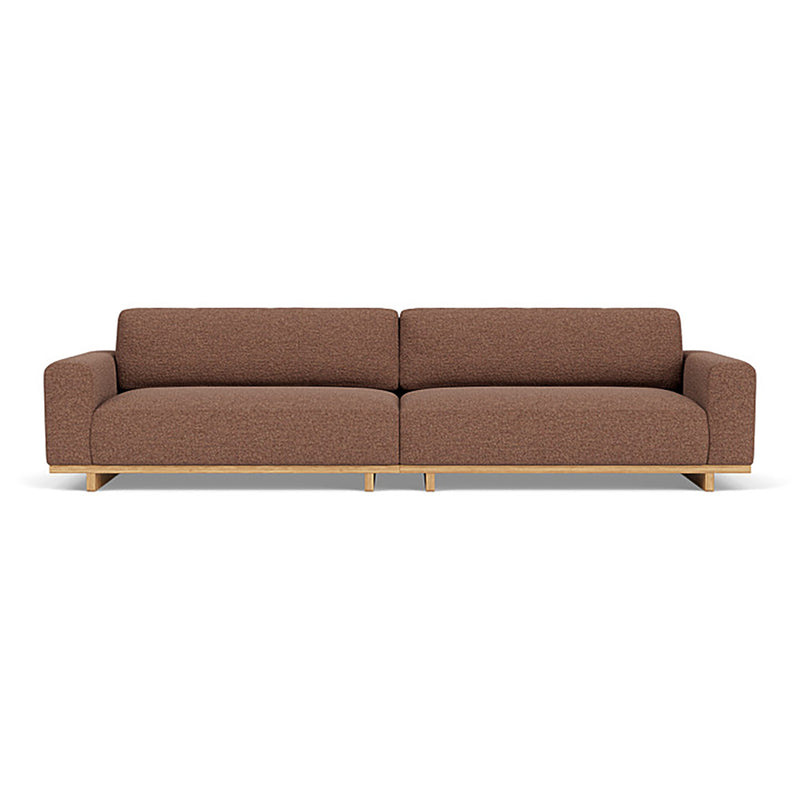 Aya Boucle 4 Seater Sofa (Oak, Rust)